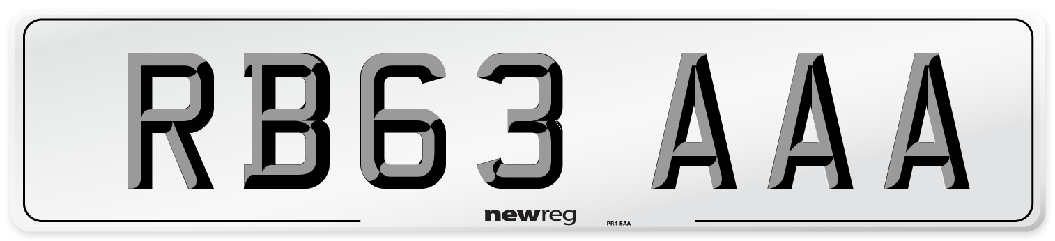 RB63 AAA Number Plate from New Reg